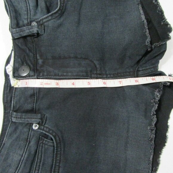 BCBG Black Cut Off Raw Hem Jean Shorts Size 25 - Picture 8 of 8